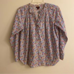 J. Crew Liberty Favourite Flowers Ruffle Classic Popover Shirt